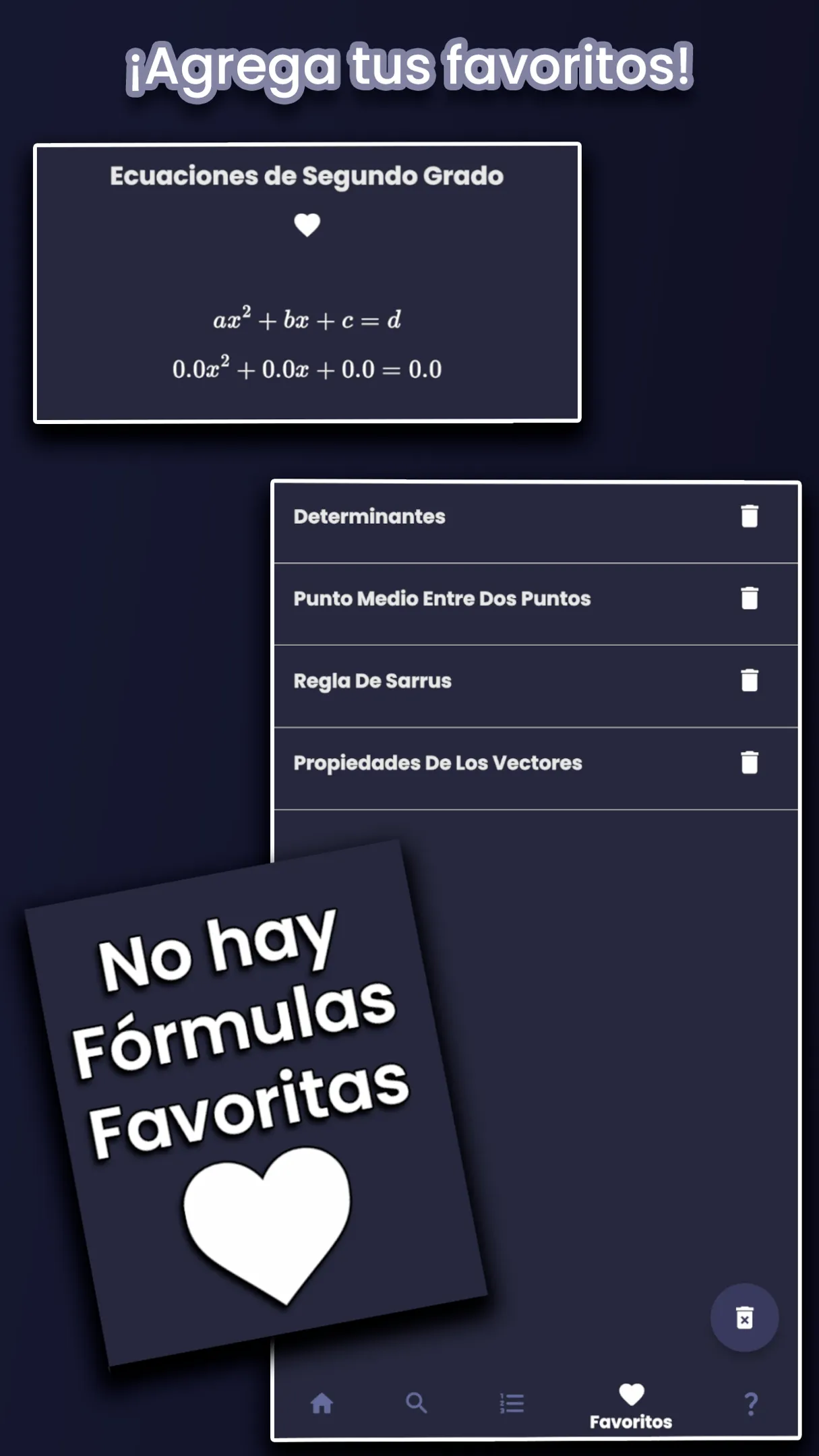 Formulae screenshot: favorites
