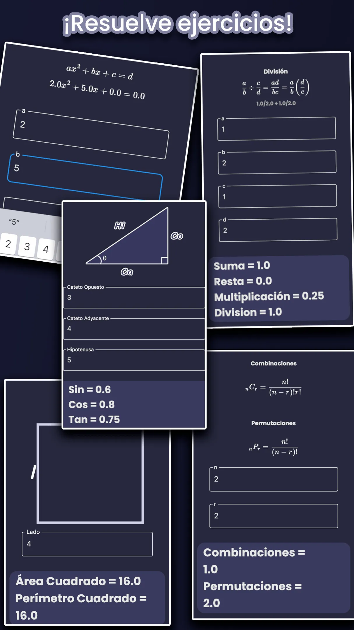 Formulae screenshot: exercises