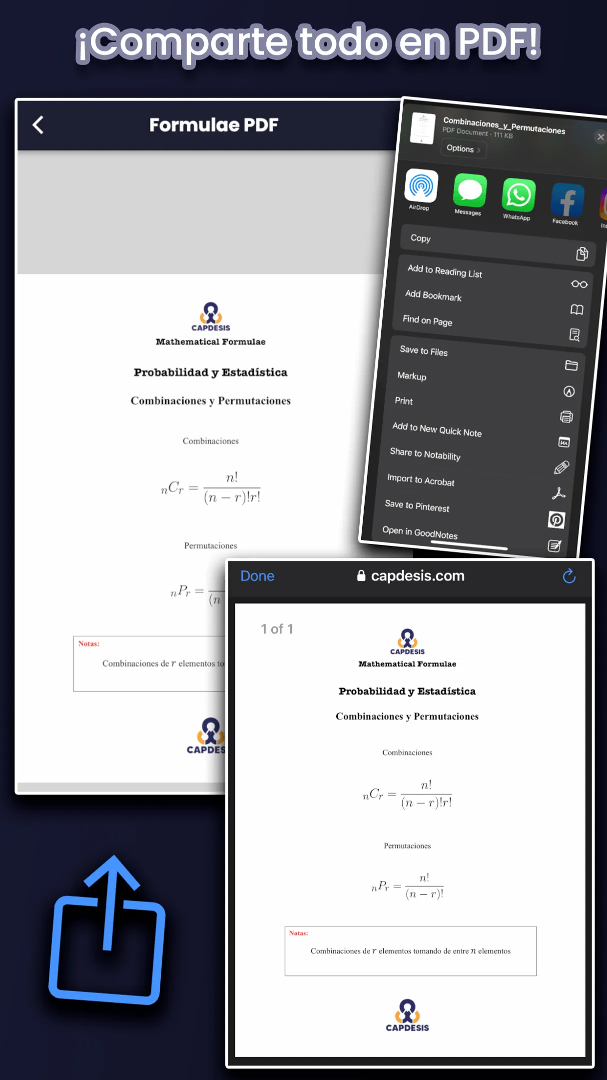 Formulae screenshot: pdfs